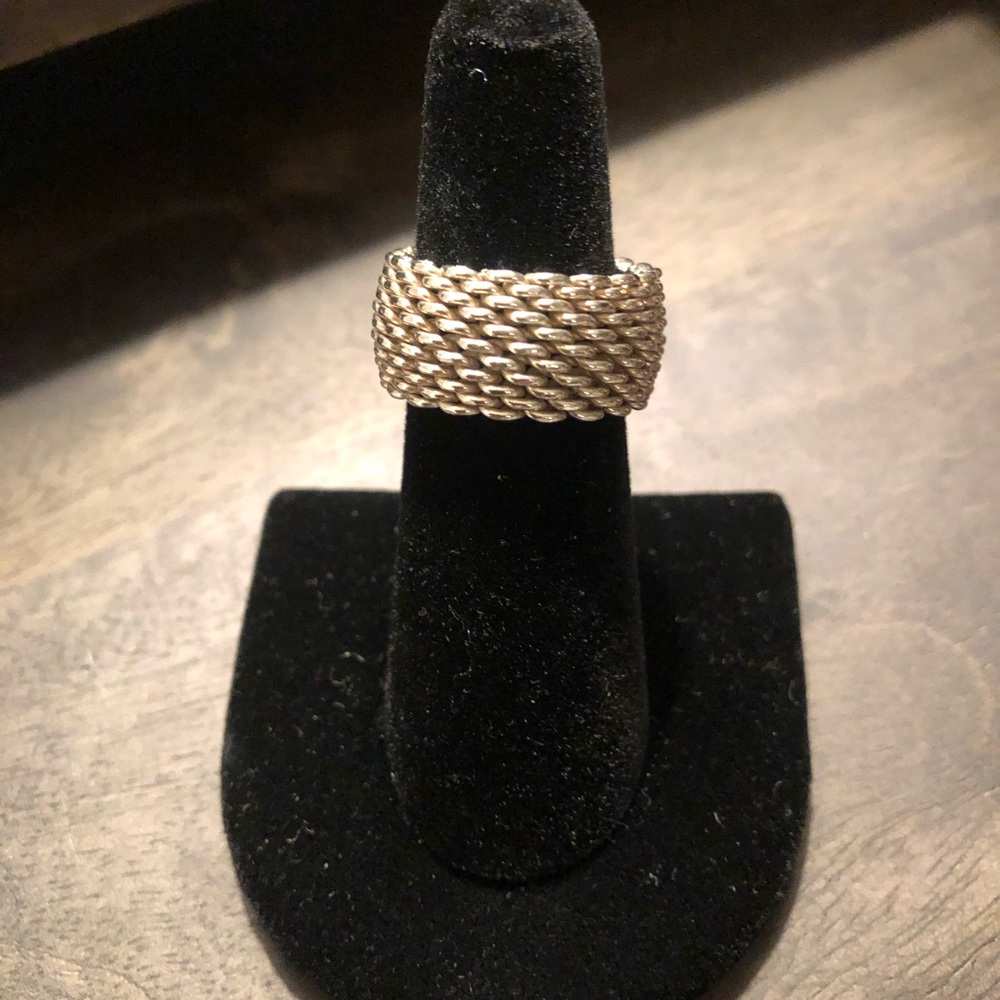 Tiffany & Company Sterling Silver Mesh Domed Ring